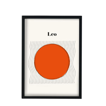 Leo Zodiac Star Sign Giclée Retro Art Print, 3 of 3