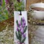 Hand Embroidered Buddleia Flower Linen Bookmark, thumbnail 4 of 7