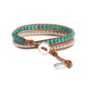 Draco Tan Leather Wrap Bracelet With Turquoise, thumbnail 3 of 4