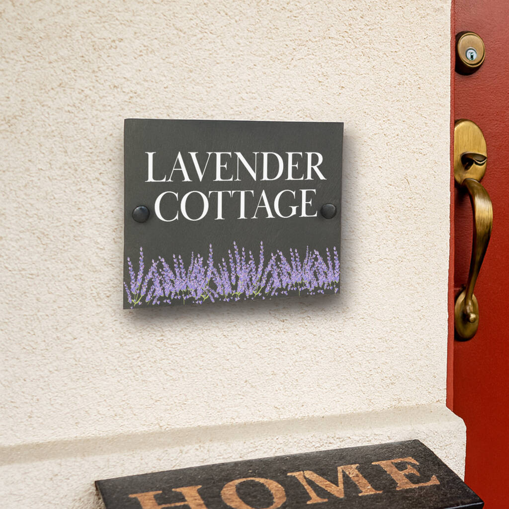 Personalised Lavender Slate House Number Sign, 1 of 2
