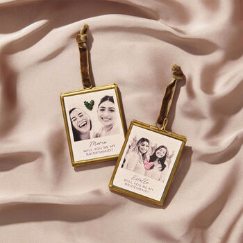 Personalised Bridesmaid Proposal Frame With Hand Stitched Heart, 3 of 4