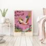 Pink Crane Japanese Art Print, thumbnail 4 of 5