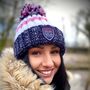 Navy Pink Reflective Super Bobble Hat, thumbnail 6 of 7