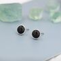 Sterling Silver Genuine Black Onyx Stud Earrings, thumbnail 1 of 11