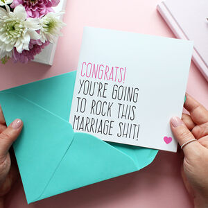 'Rock This Marriage Shit' Wedding Card By Purple Tree Designs