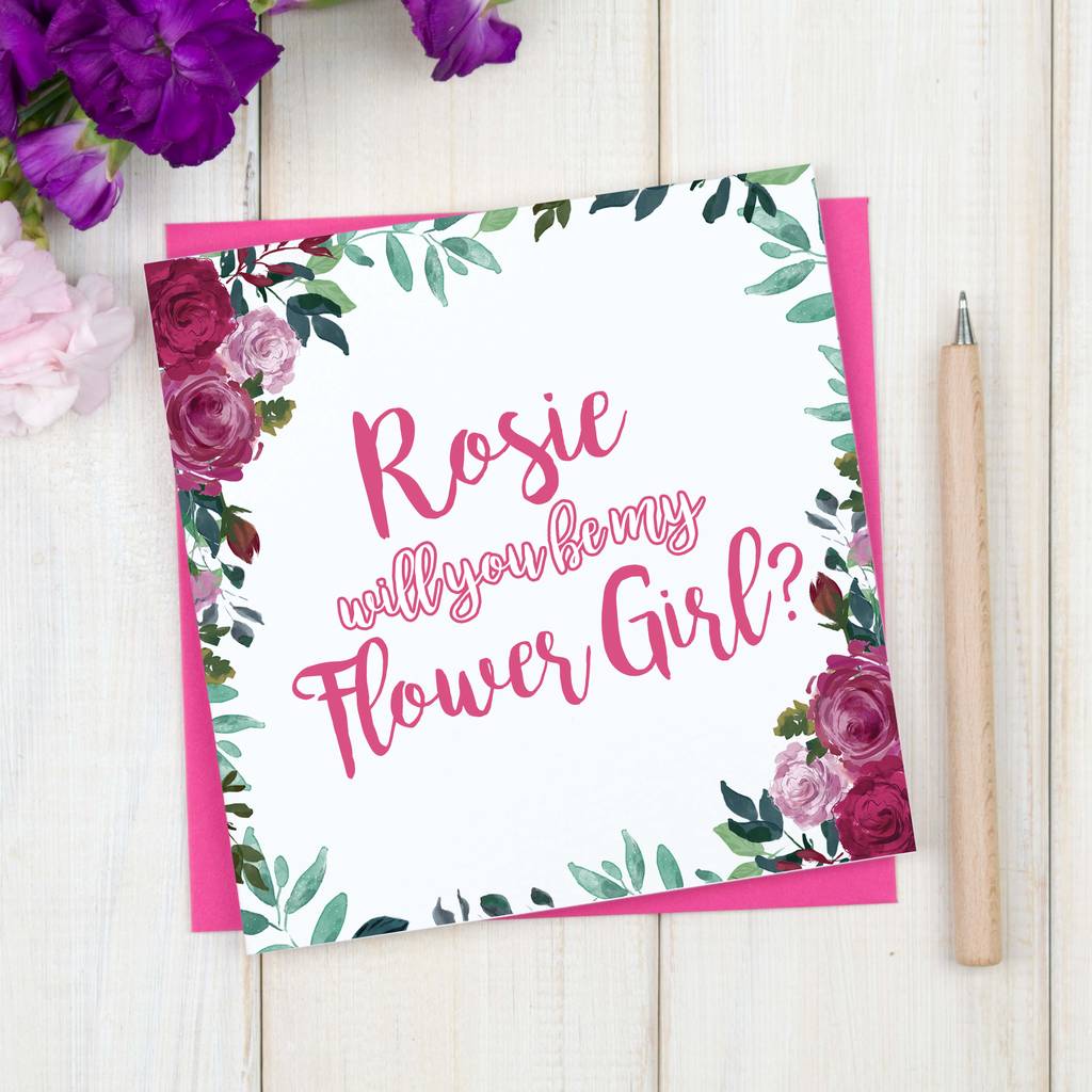 personalised will you be my flower girl cardchi chi
