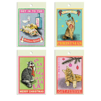 Feline Festive Gift Tag Pack Of Eight, 2 of 3