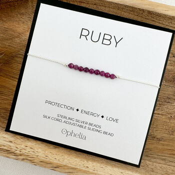 Ruby Silk Bracelet July Birthstone Jewellery, 3 of 6
