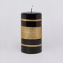 G Decor Black And Gold Striped Glitter Glass Candles, thumbnail 6 of 7