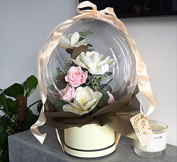 Cream Artiificial Floral Balloon Arrangement, 2 of 5