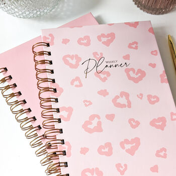 Personalised Undated Planner | Leopard Print | Pink, 4 of 8