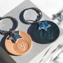 Leo Star Sign Leather Keyring, thumbnail 1 of 4