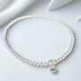 Sterling Silver August Birthstone Beaded Stretch Bracelet, thumbnail 2 of 6