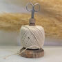 Craft Scissors In Wooden Stand With String Ball, thumbnail 2 of 8
