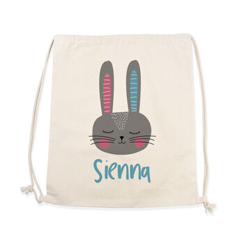 Personalised Sleeping Rabbit Cotton Nursery Bag, 3 of 3