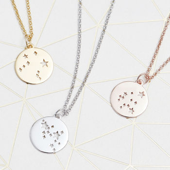constellation star sign necklace silver, gold or rose by muru talisman ...