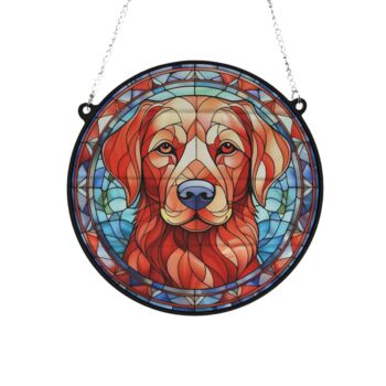 Labrador Red Stained Glass Effect Suncatcher, 2 of 6