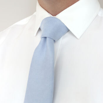 Wedding Handmade 100% Brushed Cotton Tie In Light Blue, 3 of 10