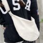 White And Black Side Satchel Canvas Crossbody Bag, thumbnail 1 of 7