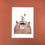 Bear And Bunny A4 Recycled Art Print, thumbnail 5 of 5