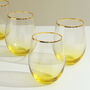 G Decor Set Of Four Lazaro Yellow Ombre Tumbler Glasses, thumbnail 1 of 5