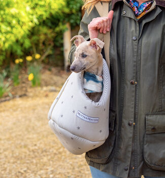 Mutts And Hounds Luxury Dog Carrier Grey Stars, 2 of 4