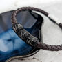 Men's Personalised Engraved Leather Bracelet, thumbnail 2 of 11