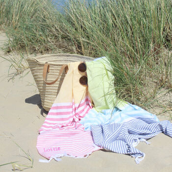 Personalised Stripy Hammam Bath, Beach And Gym Towels, 5 of 6