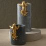 Handmade Brass Handcrafted Accent Marble Vase Set, thumbnail 1 of 4