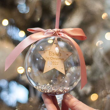 Personalised Star Baby's First Christmas Bauble, 2 of 7