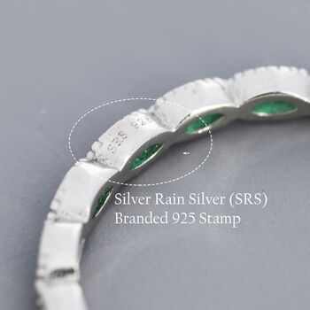 Emerald Marquise Cz Infinity Ring In Sterling Silver, 8 of 12