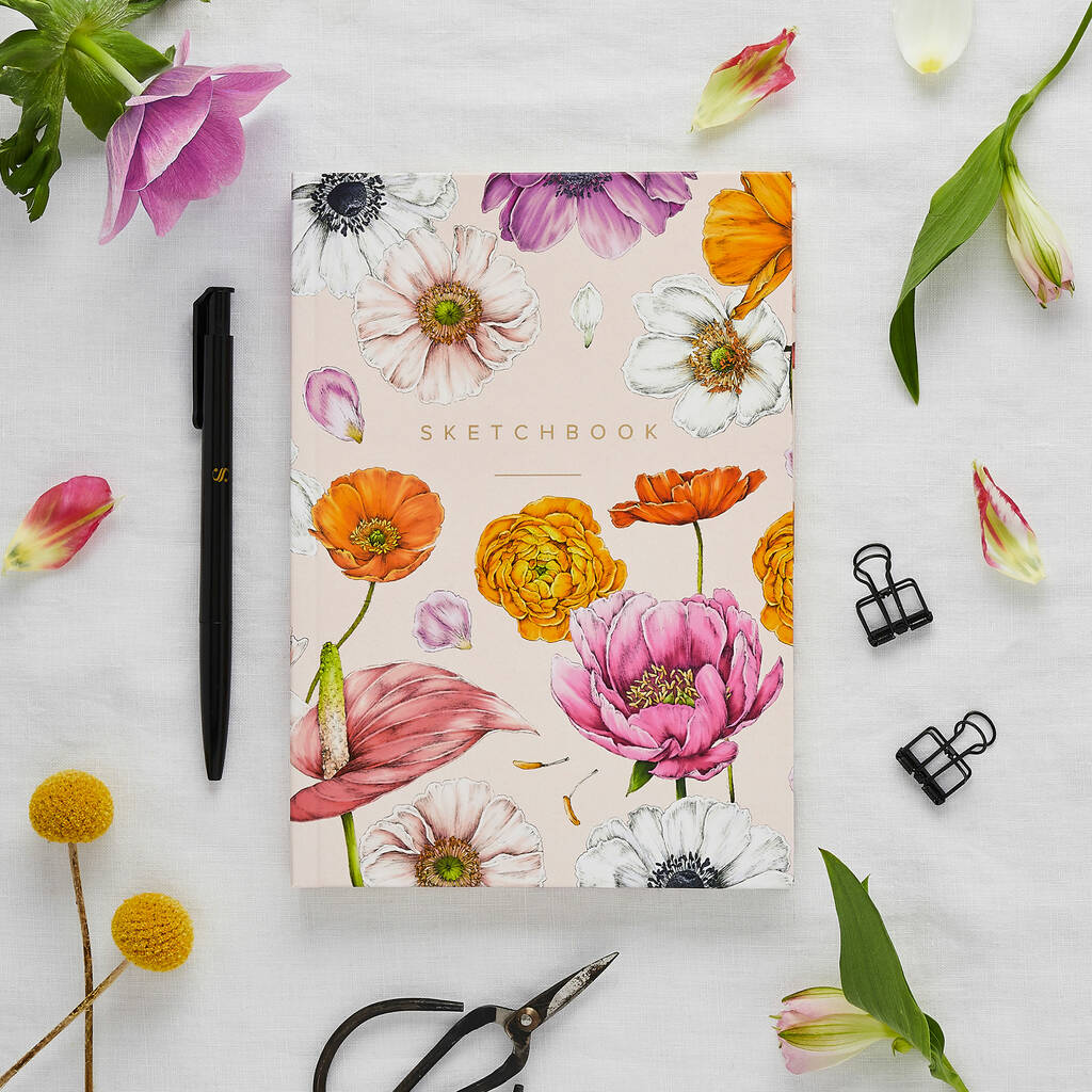 Hardback Luxury Sketchbook, Floral Brights By Catherine Lewis Design ...