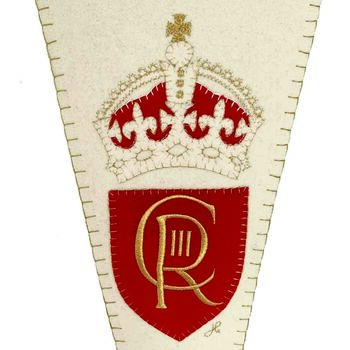Souvenir Coronation Pennant In Embroidered Pure Wool, 8 of 9