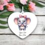 Personalised Cute Elephant Love Heart Hand Decoration, thumbnail 2 of 2