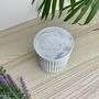 Grey Marbled Ridged Storage Pot With Lid, thumbnail 2 of 5