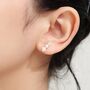 Sterling Silver Natural Pearl Trio Stud Earrings, thumbnail 5 of 11