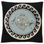 Pisces Hand Embroidered Zodiac Cushion, thumbnail 1 of 2