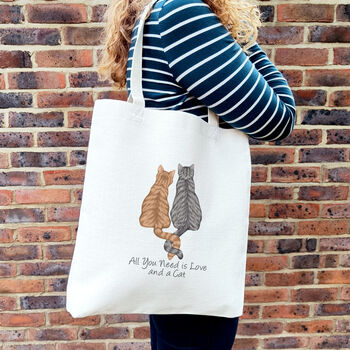 Cat Couple Tote Bag | All You Need Is A Cat, 4 of 5