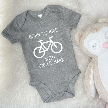 Born To Ride With Uncle Cycling Babygrow, 5 of 7