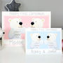 Personalised Bear Twins First Christmas Card, thumbnail 2 of 10