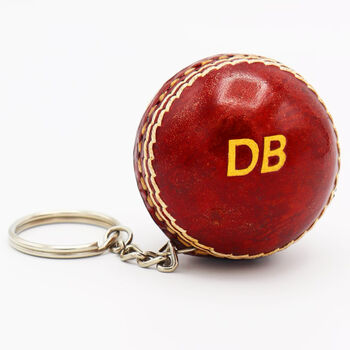 Personalised Vintage Miniature Cricket Ball Keyring, 3 of 8