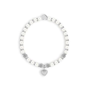 Bride Freshwater Pearls Charm Bracelet In Flower Box, 2 of 4