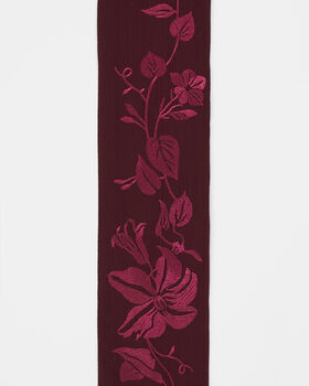 Floral Bohemian Embroidered Burgundy Scarf, 3 of 4