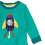 Organic Cotton Kids T Shirt With Rocket Appliqué, thumbnail 3 of 3