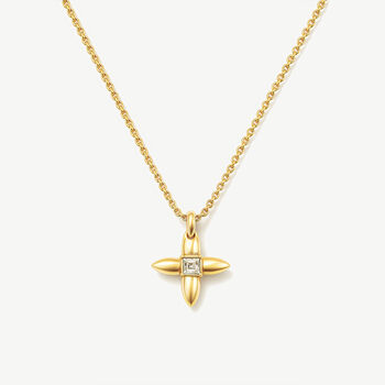 Women's Hydrangea Pendant Necklace In 14k Gold Floral Jewellery, 2 of 4