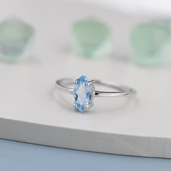 Genuine Sky Blue Topaz Ring In Sterling Silver, 4 of 12