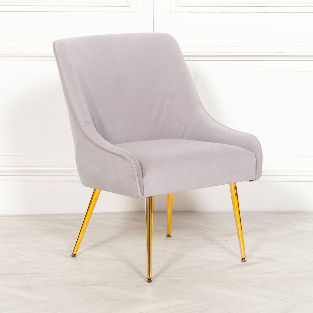 Grey Velvet Chair, 1 of 4