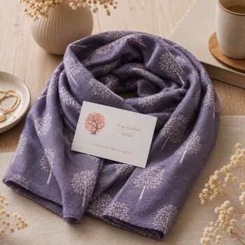 Teacher Thank You Gift Set Tree Of Life Bracelet, Scarf And Keepsake Card, 3 of 6
