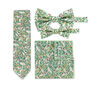 100% Cotton Handmade Floral Wedding Tie Green, thumbnail 3 of 4