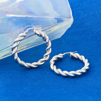 Thick Spiral Hoop Earrings In Gold Plate Or Silver, 2 of 4
